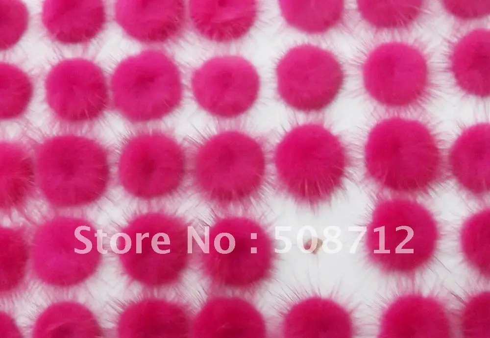 

Free shipping!!!!500pcs mink fur ball embellishment sew trim for DIY craft hair accessory 30mmRose red