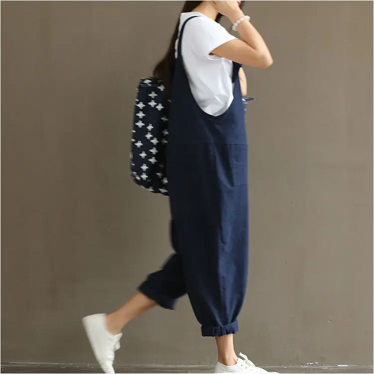 New Arrivals Women Loose Jumpsuit Strap Dungaree Harem Trousers Fashion Ladies Overall Pants Casual Playsuits Plus Size M-3XL