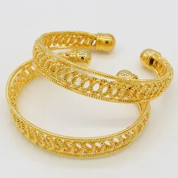 Adixyn Width 12mm Dubai Gold Bangles Women Men Gold Color Bangles&Bracelets African/Ethiopian/Arab/Kenya Wedding Gifts