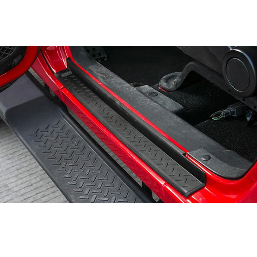 YAQUICKA 4pcs Black ABS Non-slip Door Sill Entry Guards Strips Scuff Plates Protector Cover Trim For Jeep Wrangler JK 4 Doors