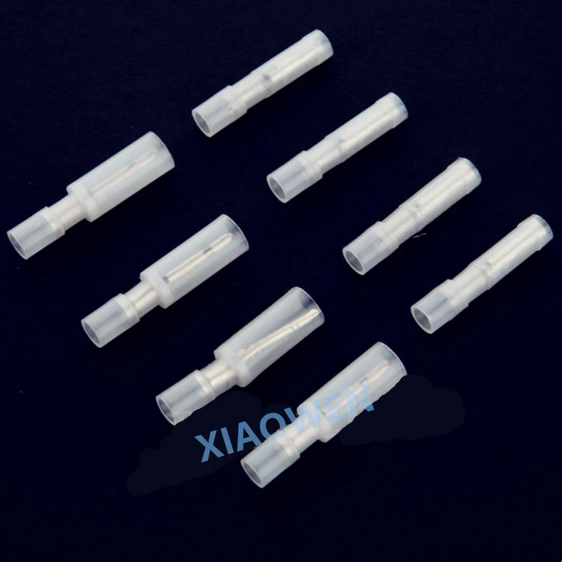 electrical wire connectors 100pcs White Bullet Type Female/Male Wire Splice Crimp Terminal Plug Connector For22-18# 0.5-0.75Wire