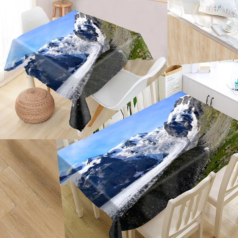 

Nature landscape mountain Table Cover Printing Waterproof Tablecloth More Size Tablecloths Kitchen Wedding Hotel Decoration