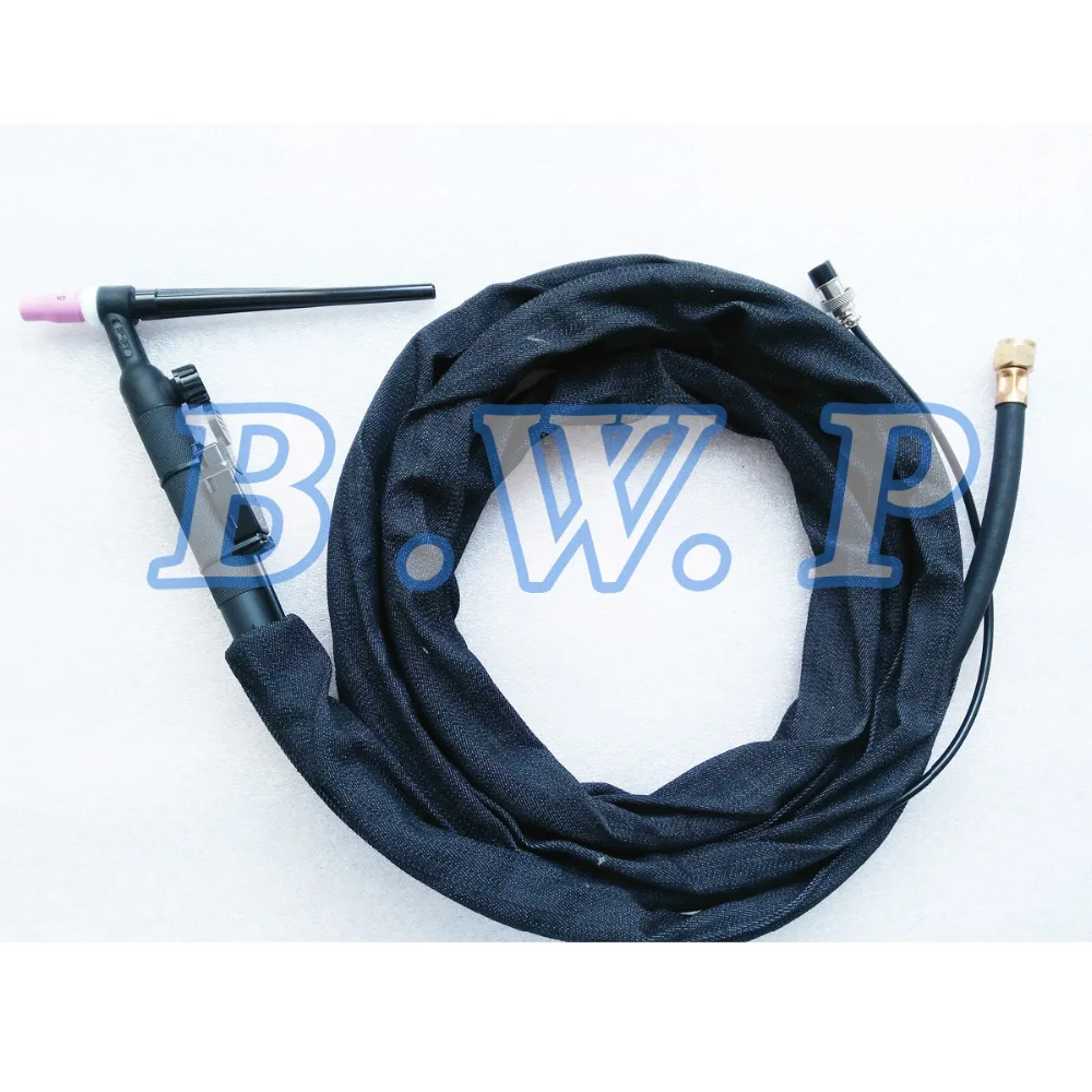 WP-9FV TIG Welder Torch 12 Feet(4M) Flexible Torch Body with Gas Valve 125Amps M16*1.5 Cable Hose/2 Pins Switch Control