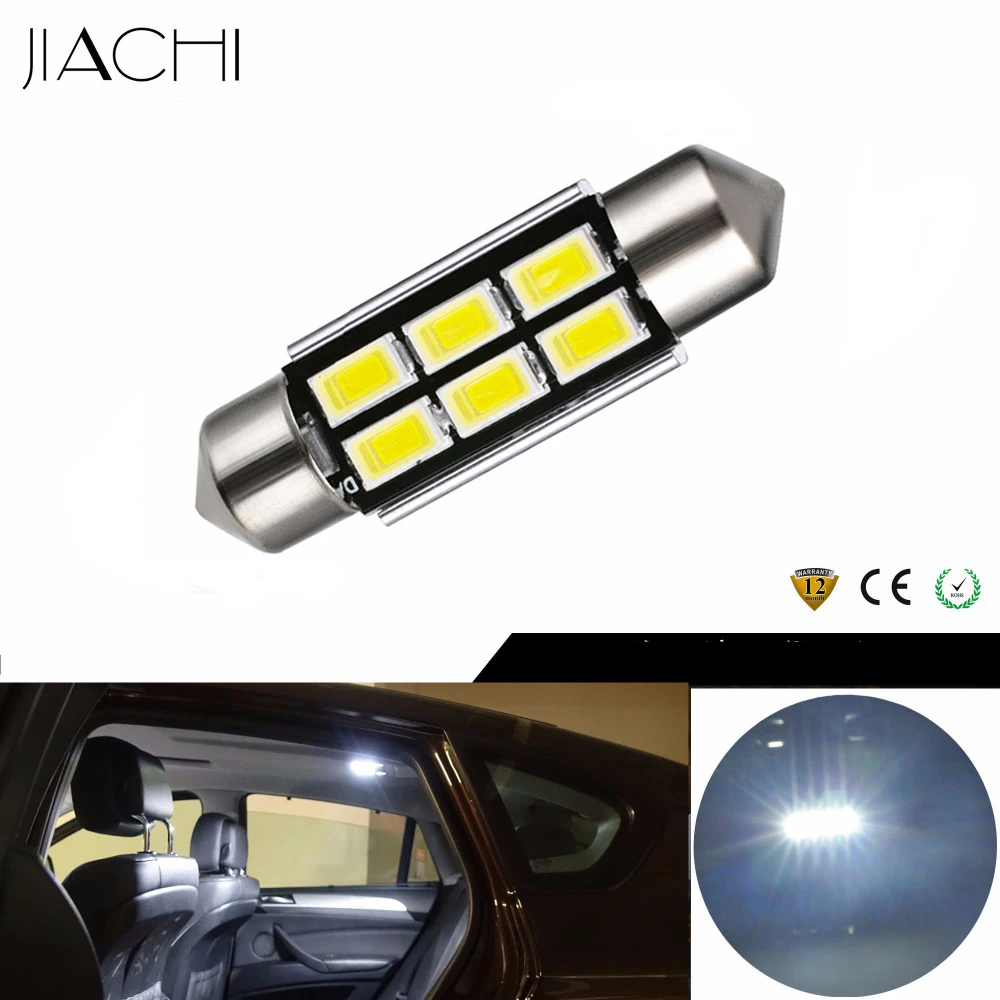 

JIACHI 100PCS Super Bright C5W C10W Festoon Led Light 39MM For Car Dome Reading Bulb CANBUS No Error 3910 Auto Interior Lamp 12V