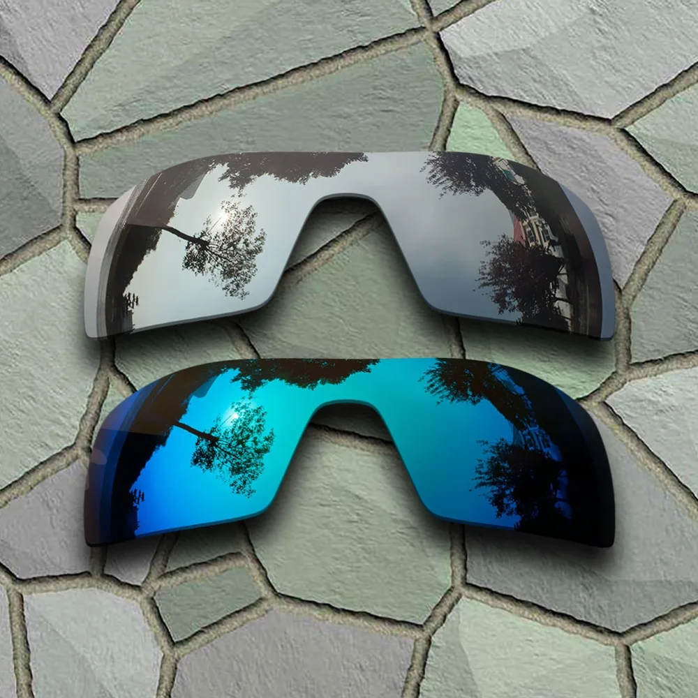 Chrome&Sky Blue Sunglasses Polarized Replacement Lenses for Oakley Oil Rig