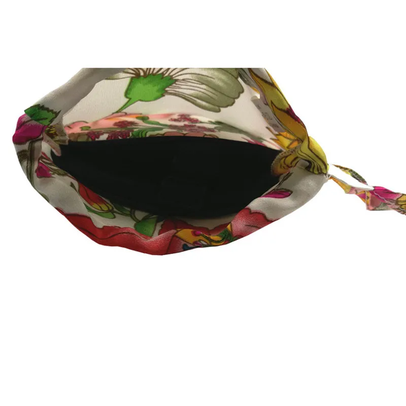 1PC 100% Pure Silk Sleep Eye Mask Floral Pattern with Matched 1PC 100% Silk Drawstring Bags for Travel Relax Aid Multicolor