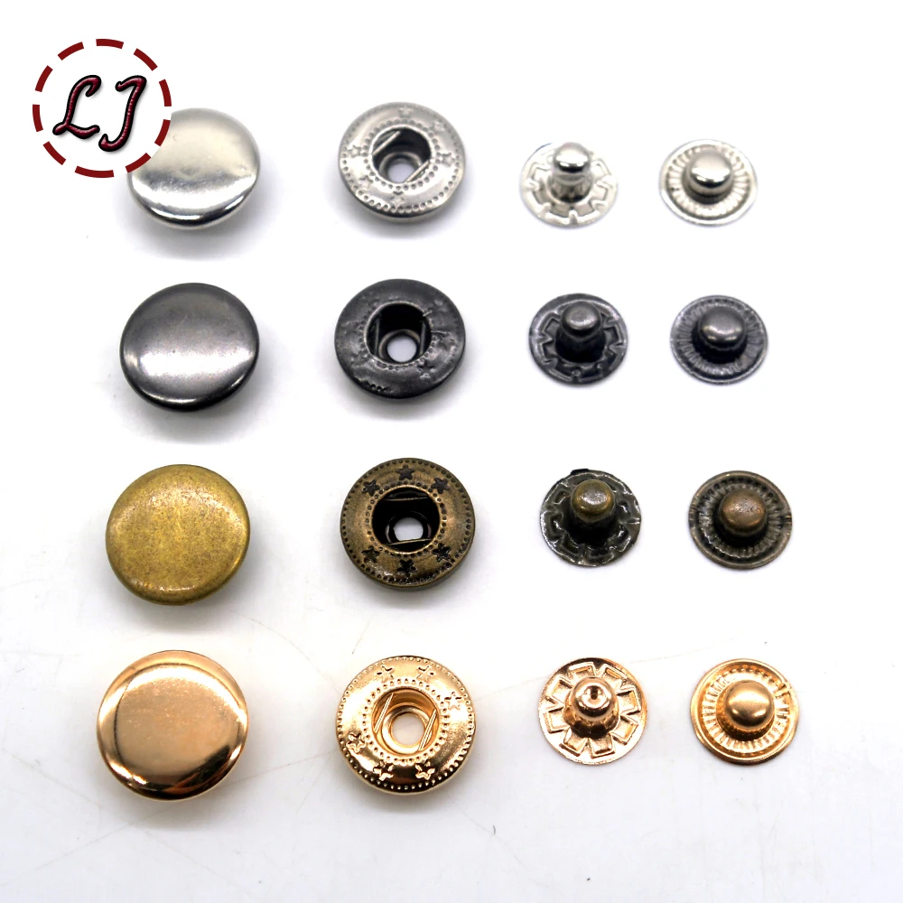 4 colors(each 30sets) Snap Buttons+4 Tools Metal Press Studs Snap Fasteners for Sewing Leathercraft Clothes Bags Bracelet Belt