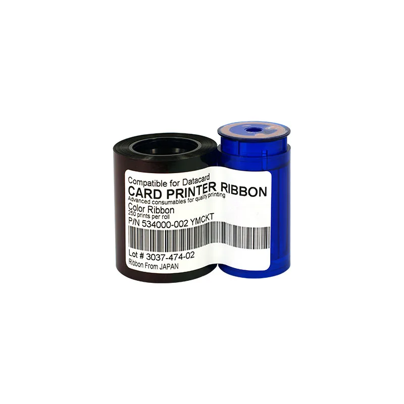 534000-002 Color Ribbon YMCKT 250prints/roll for Datacard SP SD Series ID Card Printer Including Cleaning Card&Roller