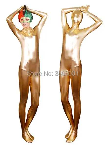 สีแดงเซ็กซี่แฟนซีชุดสตรีชุดเงาโลหะ Zentai สูท Full Bodysuit