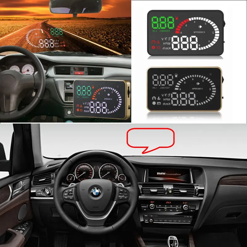 Per BMW X3/X5 E36/E39/E46/E60/E90 F10/F20/F30 Car HUD Head Up Display A6 proiettore digitale elettronico