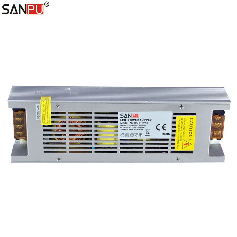 SANPU SMPS 300w 12v LED Power Supply 25a Constant Voltage Switching Driver 220v 230v ac/dc Lighting Transformer Fan Less 240w