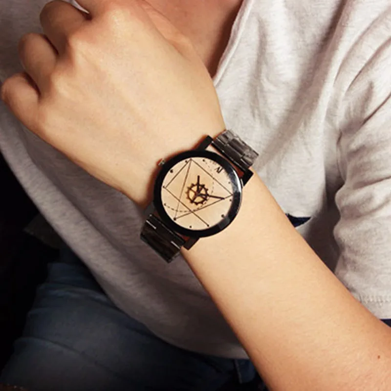 Reloj de pareja de acero inoxidable para hombre y mujer, cronógrafo a la moda, marca Original