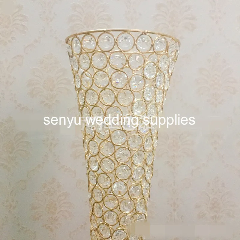 Imagem -06 - Altura 12 Peças Novo Estilo Trompete Vaso Cilindro Cristal Vasos Vidro para Mesa Casamento Peças Centrais Decorações Flor Suporte 64cm de