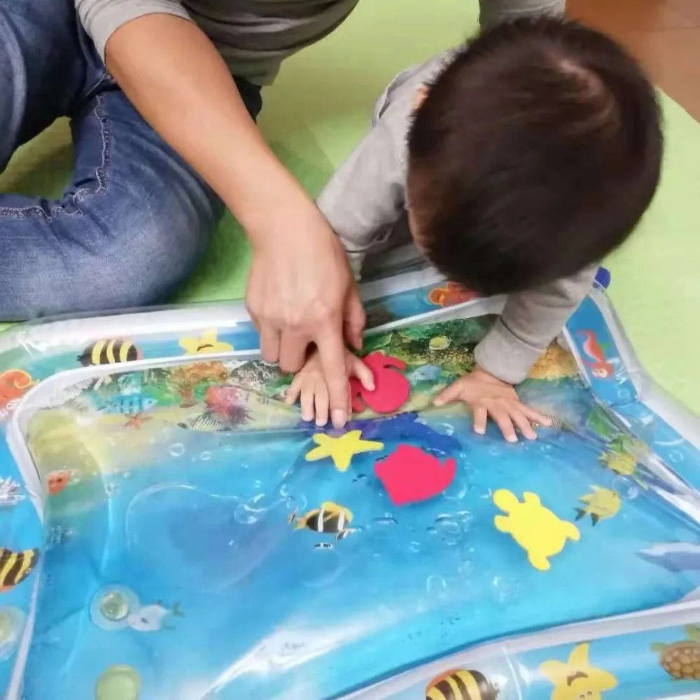 Aufblasbare Baby krabbeln Wasser Mat Infant Bauch Zeit Spielen Matte Kleinkind Spaß Aktivität Spielen Zentrum Wasser Kissen Pad Dual Verwenden spielzeug