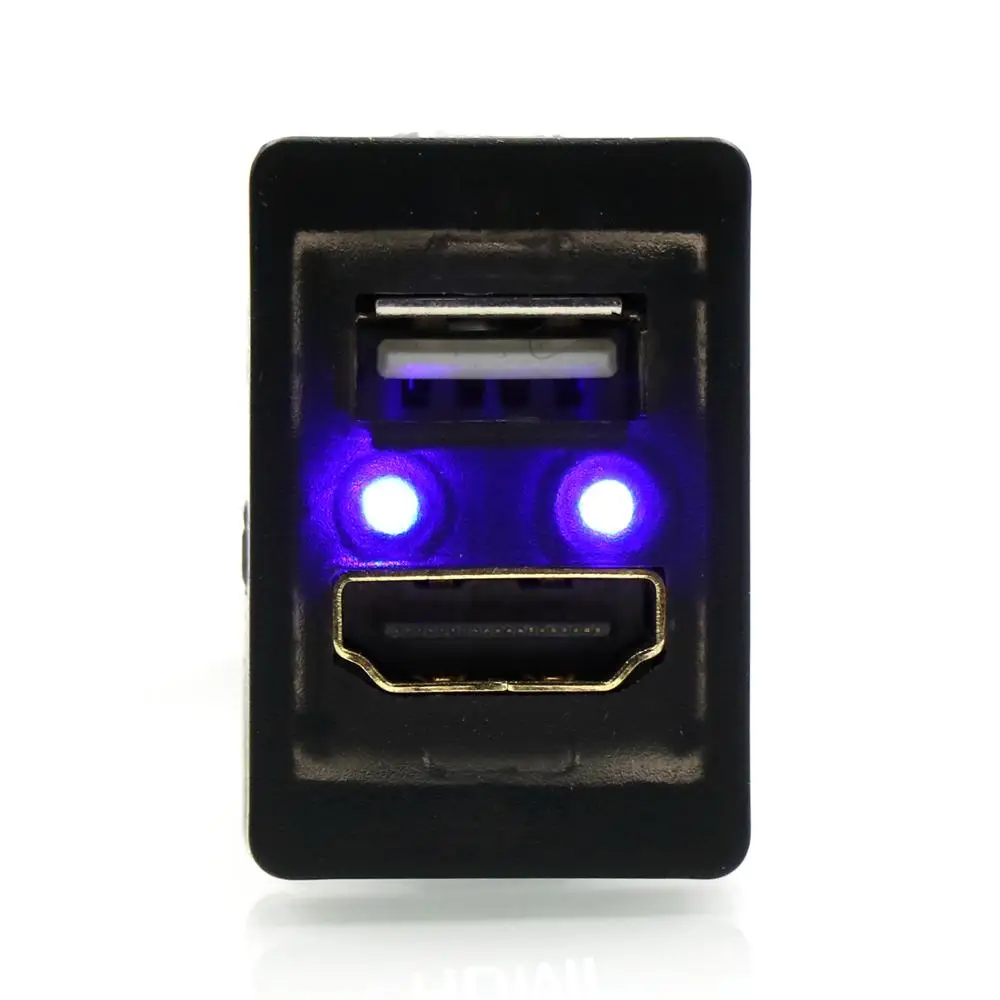 Car Fast Charging Port QC3.0 with HDMI Input Socket for TOYOTA,Camry,Corolla,Yaris,RAV4,Reiz,Land Cruiser,Coaster,Vios,Sienna
