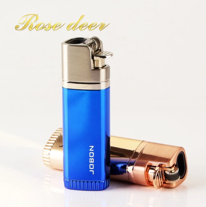 Classic Frosted Plating Brand Torch Cigarette Lighter Red Gas Lighter Fire Direct Metal Thin 8mm Windproof Lighter Gifts BD311-4