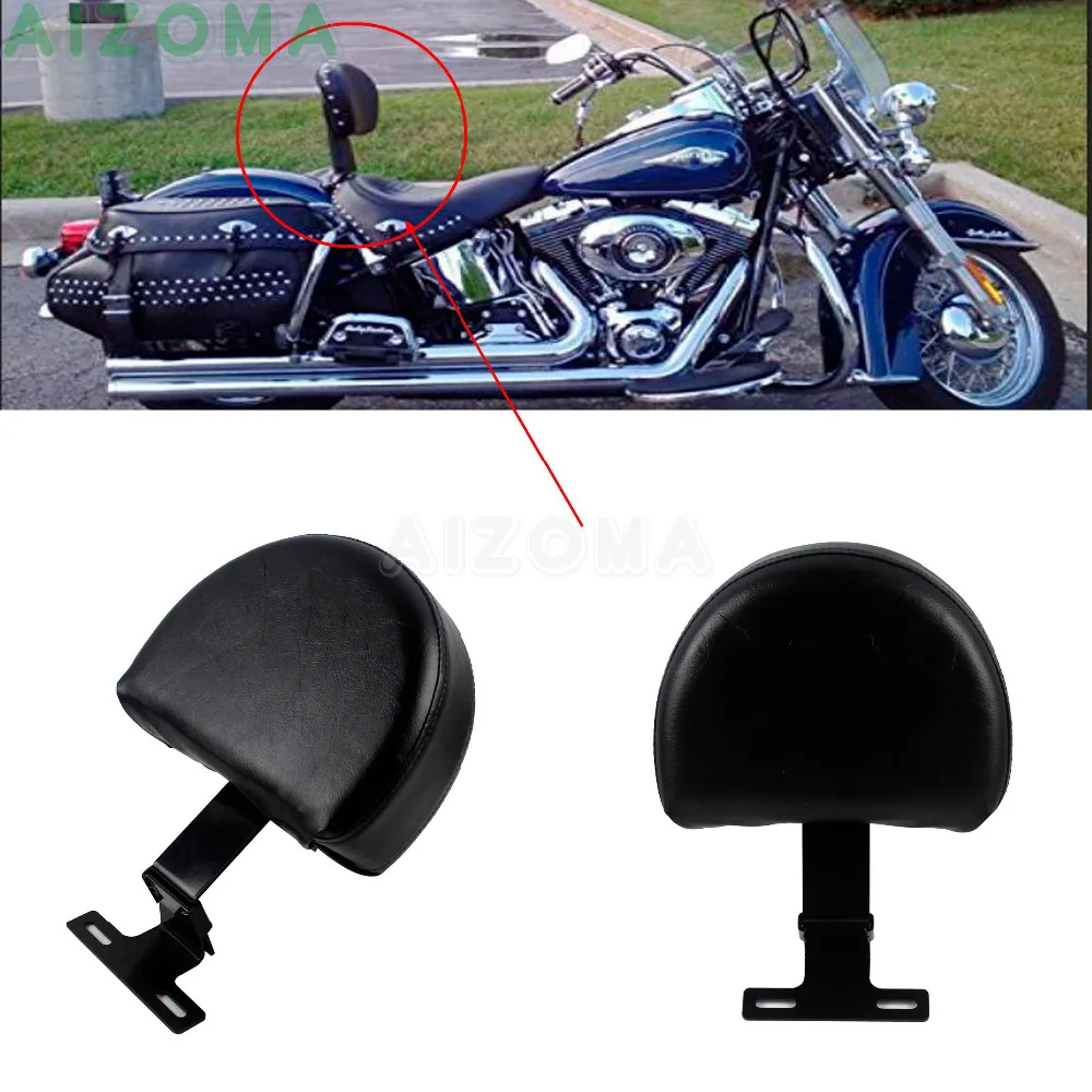 Motorcycle Rear Adjustable Driver Backrest Passenger Pad For Harley Softail w/ Stock seats 1993-2006 Fat Boy FLSTF Slim FLS FXS