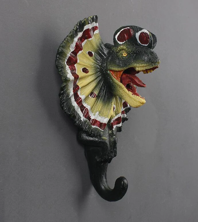 Patung Jurassic dekoratif Amerika, Model hewan Resin kreatif, kait mantel dinosaurus, ruang dinding Triceratops, kerajinan Dekorasi Rumah