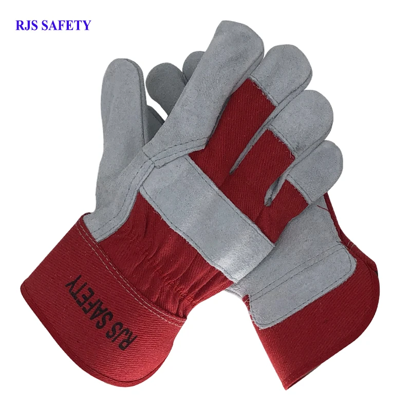 RJS 6PCS New Working Gloves Cowhide Leather Men Working Welding Gloves Safety Protective Sports MOTO Wear-resisting Gloves 7028