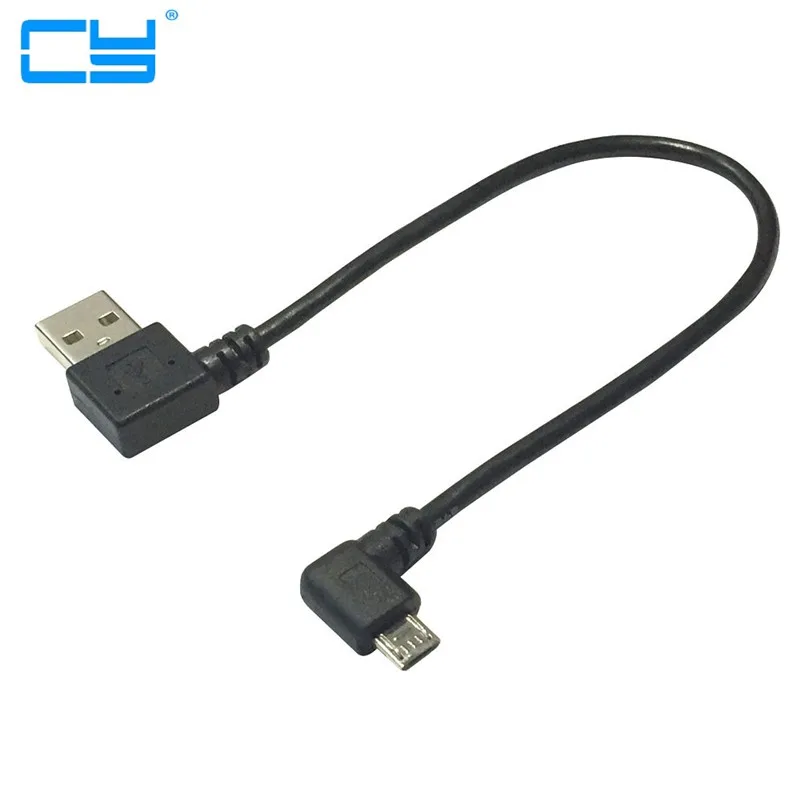 Usb 2.0 macho de 90 graus cotovelo direito para micro usb macho cabo de dados usb para micro usb cotovelo esquerdo cabos de dado