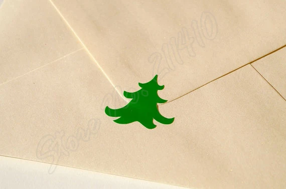 48 Christmas Tree Stickers DIY Decor Invitation Seals Envelope Seal Party Festival Removable vinyl Wall Decal B313