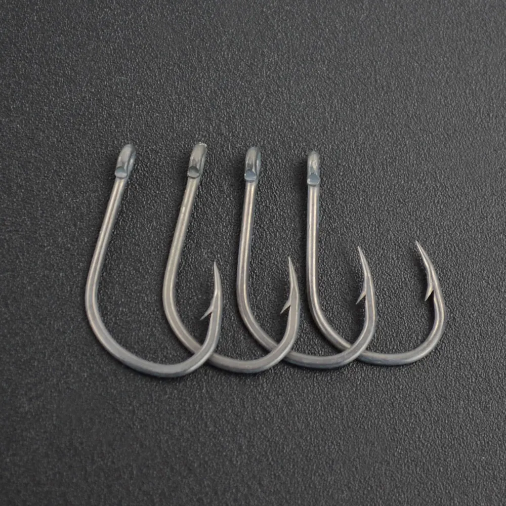 100pcs Stainless Steel Barbed hooks High Carbon Coating Carp Fishing Hooks with Retail Original Box 8001