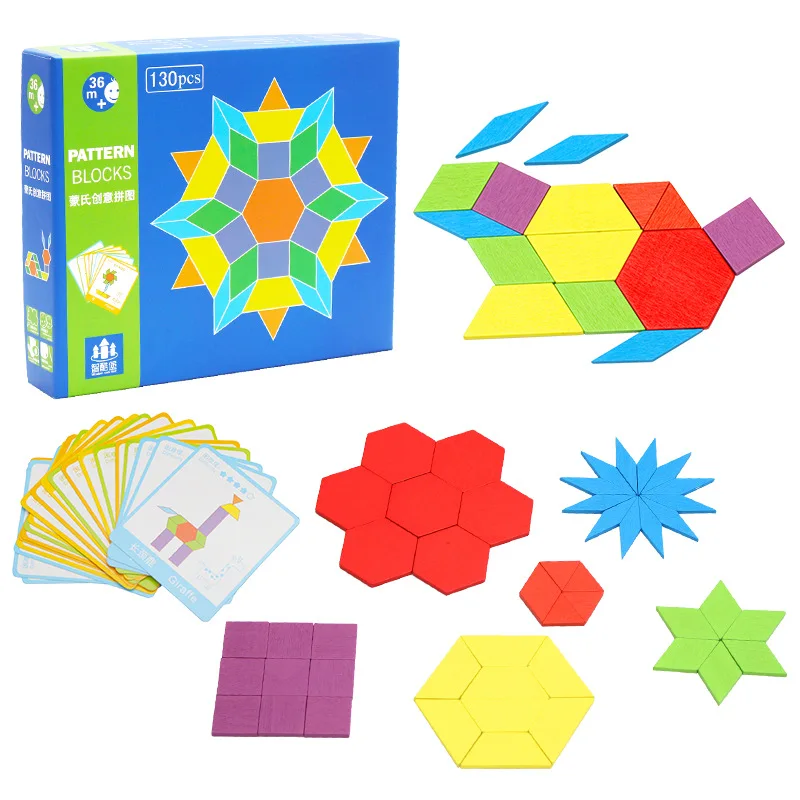 Logwood 130 sztuk Montessori nauka zabawki edukacyjne drewniane zabawki rozwijające kolor kształt geometryczny Puzzle dla dzieci prezent