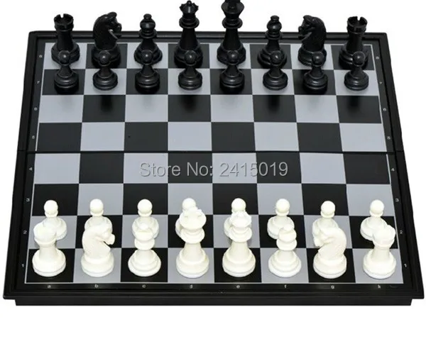 Free ship Medium foldable magnetic desktop chess board set game children kids family home travel party interactive intelligence