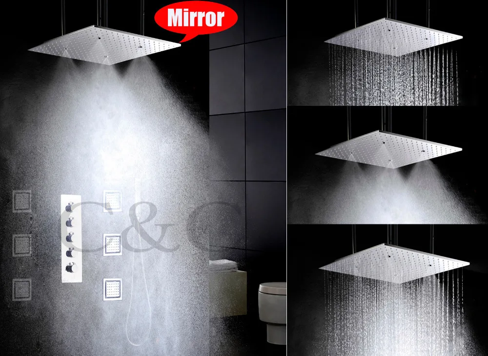 

Atomizing And Rainfall Bathroom Shower Faucet Set 20 Inch Two Functions Shower Head And Massage Spray