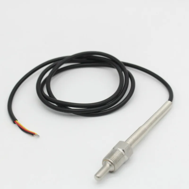 

DS18B20 Digital Temperature Sensor G1/4 Thread Probe OD=6mm 1m PVC 3-core Wire Stainless Steel Shell L30mm- L300mm