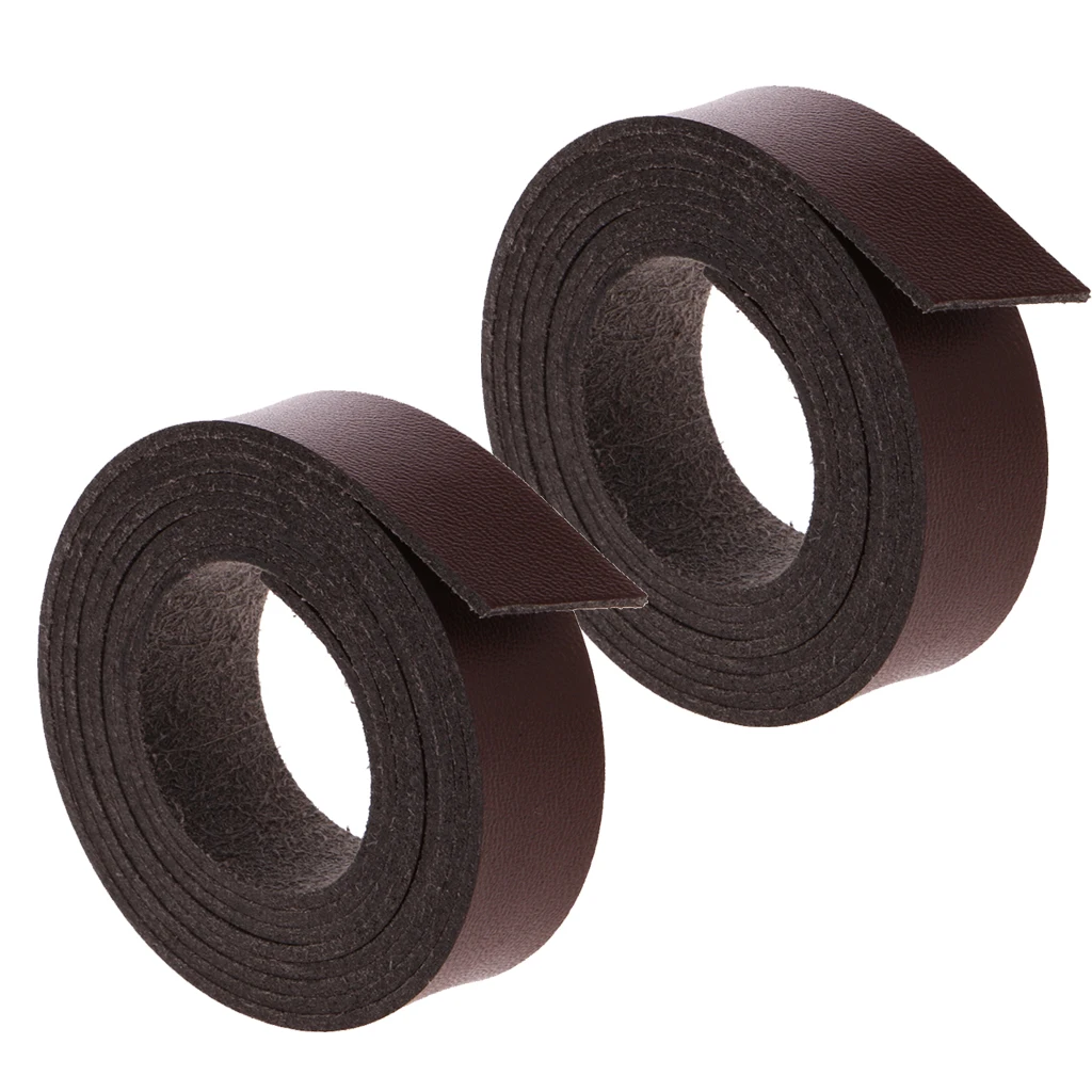 2 Meters Long 15/20mm Wide PU Leather Strap Durable Strips Sturdy DIY Belt Crafts Accessories Coffee