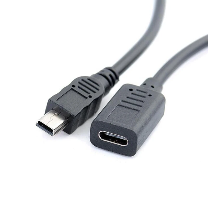 Mini USB 2.0 Male To USB 3.1 Type-c Female Data Charging Connection MiniUSB 5P Android Mobile Phone Tablet Power Cable