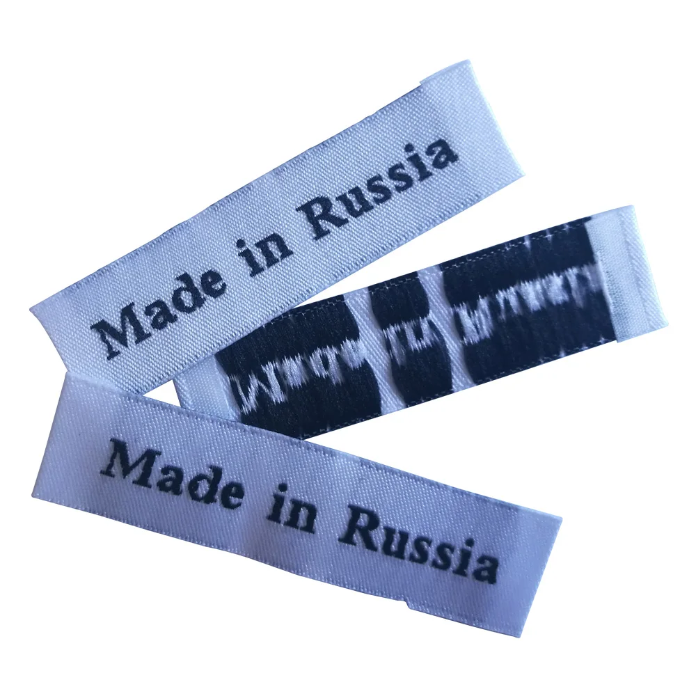 Made In Russia Origin Labels For Clothing Handmade Woven Tags Sew Fabric Label For Gift Diy Sewing Accessories