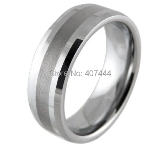 

Free Shipping YGK JEWELRY Supernova Sale 8MM Comfort Fit Men's Silver Bevel Matte Wedding Tungsten Carbide Rings