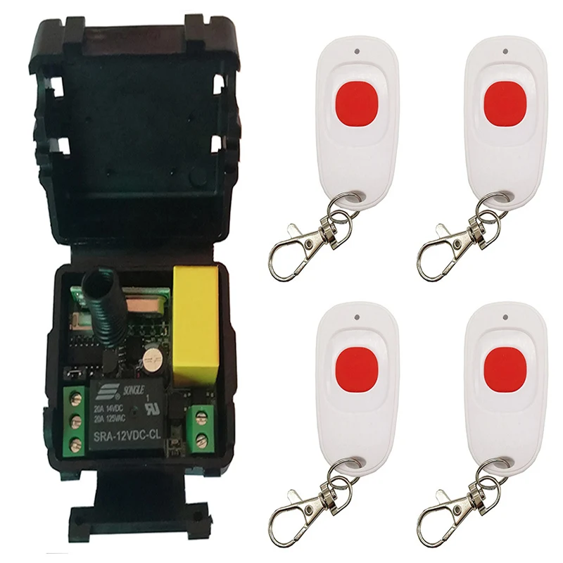 Mini Size AC 220V 1CH 1CH 10A RF Wireless Remote Control Switch System,Receiver+ one-button Transmitter Garage Doors shutters