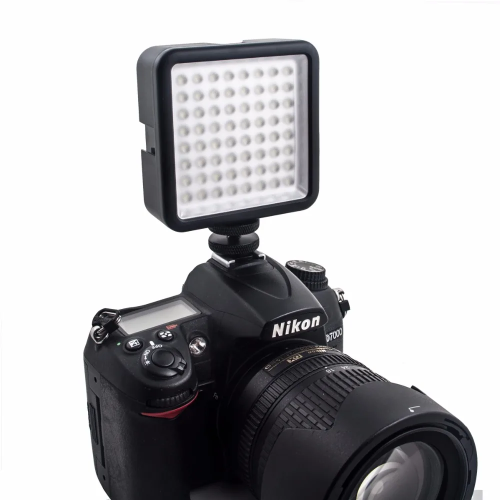 미니 LED 카메라 비디오 램프 패널, 매크로사진 야외 SLR LED 사진 조명 LED64, DSLR 카메라 캠코더 미니 dvr용