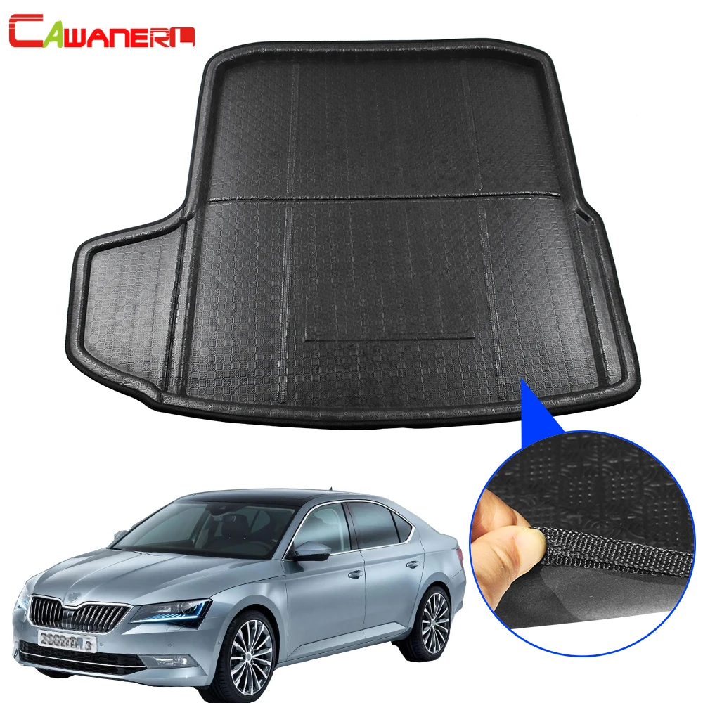 

Cawanerl Car Floor Trunk Mat Tray Boot Liner Luggage Mud Pad Cargo Protector Carpet Styling For Skoda Superb 2016 2017 2018