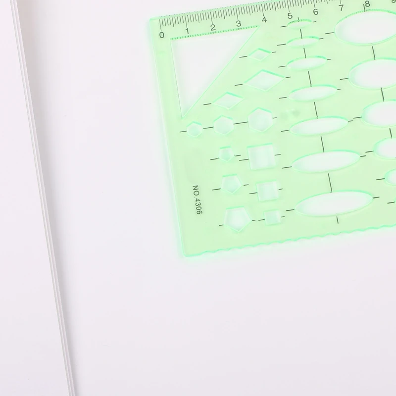 Green Geometric Template Ruler Drawing Tools Mapping Student School Stationery