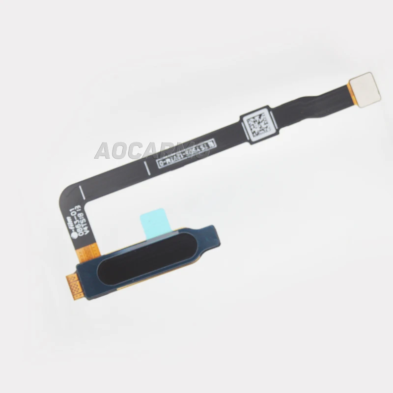 Aocarmo Black Home Button Main Key Touch ID Sensor Fingerprint Flex Cable Replacement For Motorola Moto G6 Plus 5.9