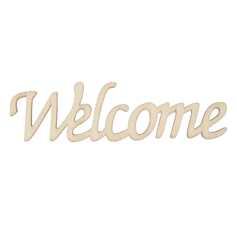 Welcome Letters Wooden Hanging Sign Wall Decal Sticker Room Home Decor Ornament