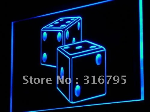 i897 Dice Game Gamble Bar Beer LED Light Signs On/Off Switch 20+ Colors 5 Sizes