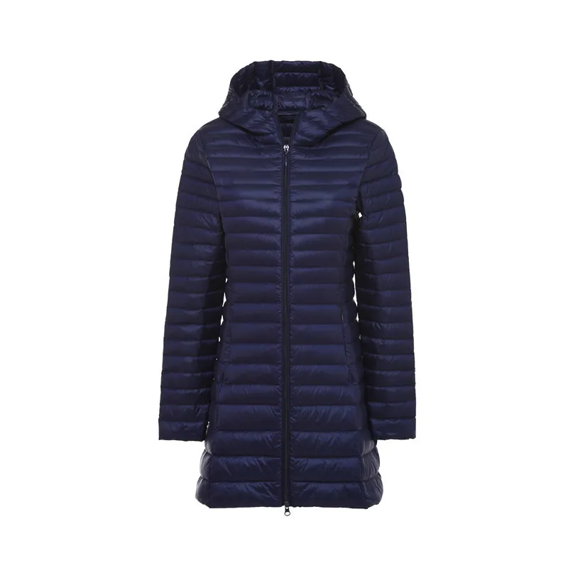 Sanishroly Donne Ultra Light Imbottiture Cappotto Parka Piume D'anatra Bianca Imbottiture Giacca Magliette e camicette Femmina Sottile Lunga Con Cappuccio Della Tuta Sportiva Più Il Formato 4XL SE420