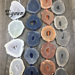 Freeform Agates Geode Slice Beads,Agat Quartz Druzy Slab Beads For DIY Jewelry Making,Agates Druzy Pendant Beads MY1683