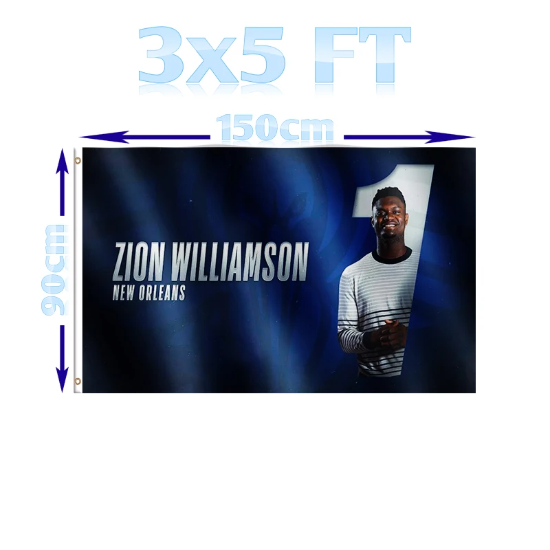 BENFACTORY Store 3x5 Foot 2019 Draft The First Selected ZION WILLIAMSON Player Flags Single Layer 100D Polyester Brass Grommets