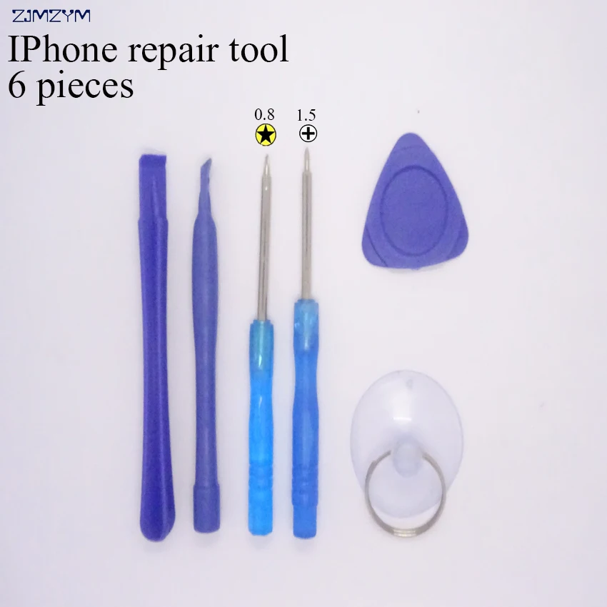 6 em 1 kit de ferramentas de reparo do telefone móvel spudger pry ferramenta de abertura ferramentas de reparo lcd com 0.8mm \ 1.5mm chaves de fenda para a série do iphone
