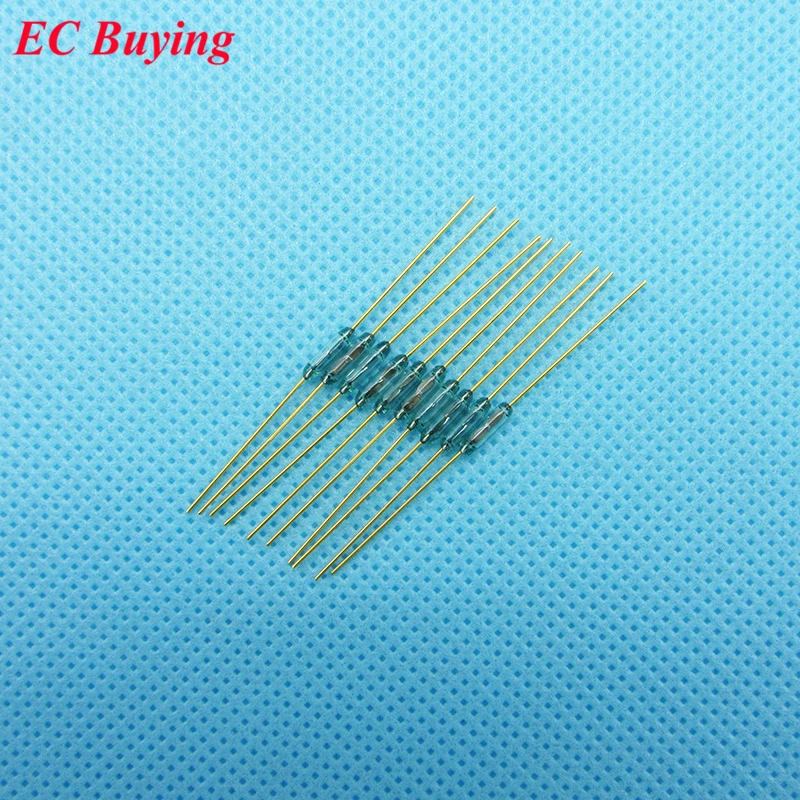 50pcs/1pc Reed Switch 1.8*7mm 1.8x7mm Magnetic Control Switch Green Glass Switches Normally Open NO Contact For Sensors