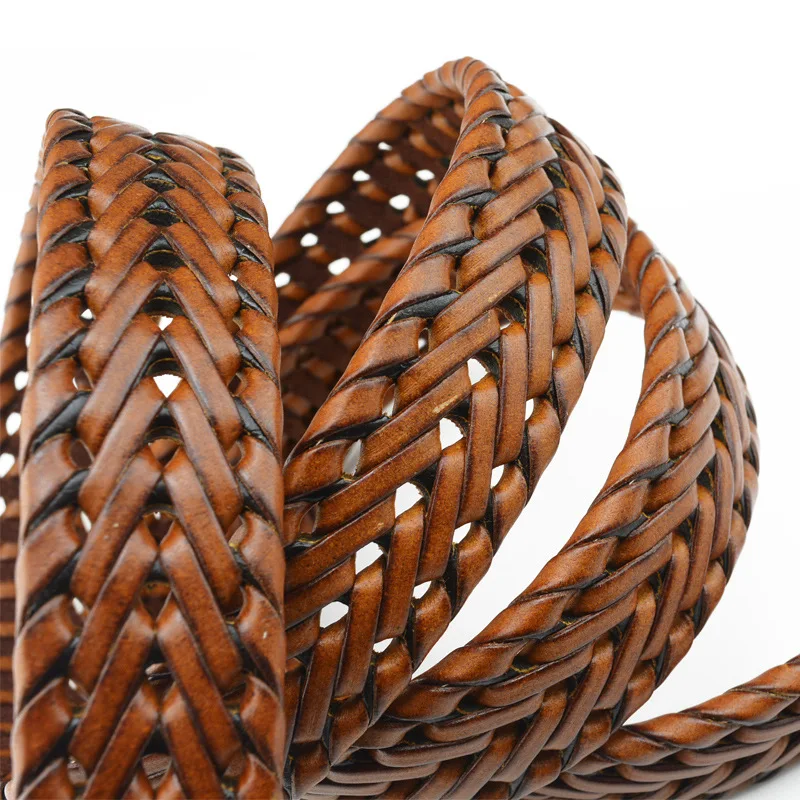 New Belt Men women belts luxury genuine leather braided Real Cow skin straps Men All-Matching Simple Fashionable Tide Belts