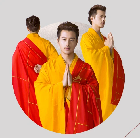 

Buddhist Monk Robes High Quality Shaolin Men Robe Chinese Famous Brand Buddhist Monk Cassock Clothes Abbot Bonze Tang Costumes