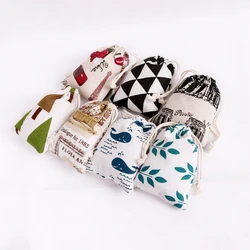 5pcs/lot Small Cotton Bags 9x12cm Wedding Christmas Drawstring Gift Bag Pouches Nice Cosmetic Bracelet Jewelry Packaging Bags