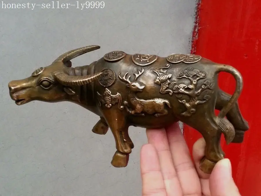 

Bronze classical animal Statue Ox Sculpture statue Garden Decoration Brass Bronze